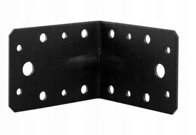 Black Powder-Coated Steel Mounting Bracket