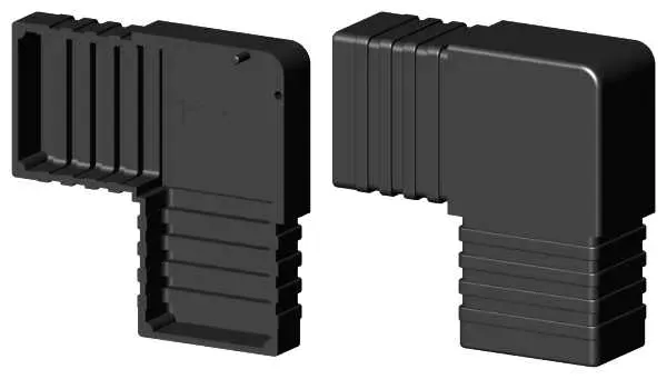 Łącznik wtykowy 2D2 czarny RAL9005