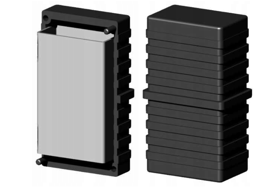 Narożny Łącznik wtykowy plastikowy wzmacniany 2D2 Kolor Czarny profil 60×40×1,5mm (kopia)