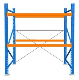 Regał paletowy PHR jednokolumnowy L=2700mm H=3000mm 0+2 Q=1000kg