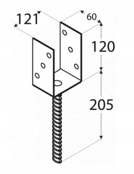 Anchor Base Foot - of the column to be embedded in concrete