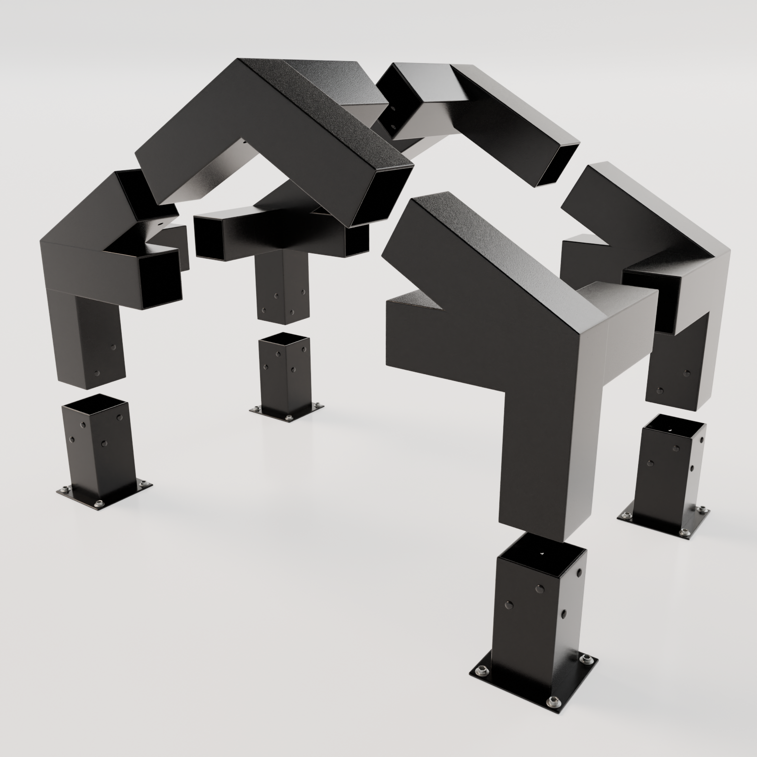 Garden pergola A-Type 3×3m - Set: Connectors, bases